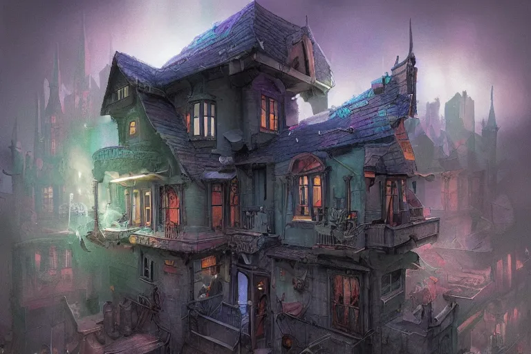 Image similar to drow house captain cursed by the medicine, painted by paul youll and marc simonetti, trending on artstation, dramatic lighting isometric view street art, crayon art, tilt - shift, final, remodernism