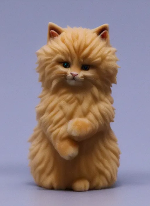 Image similar to 80mm resin detailed miniature of fluffy cat, Product Introduction Photos, 4K, Full body