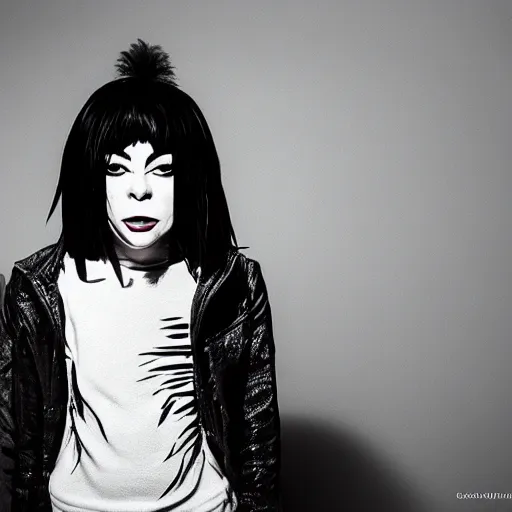 Image similar to Award winning portrait photography of Noodle from gorillaz as a human