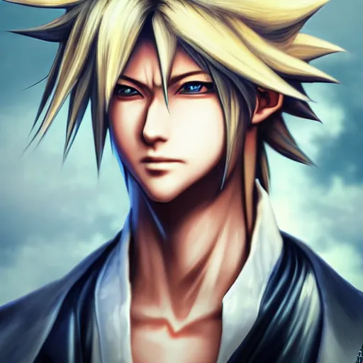 Prompt: An anime portrait of a cloud strife from ff7, by Stanley Artgerm Lau, tranding on artstation