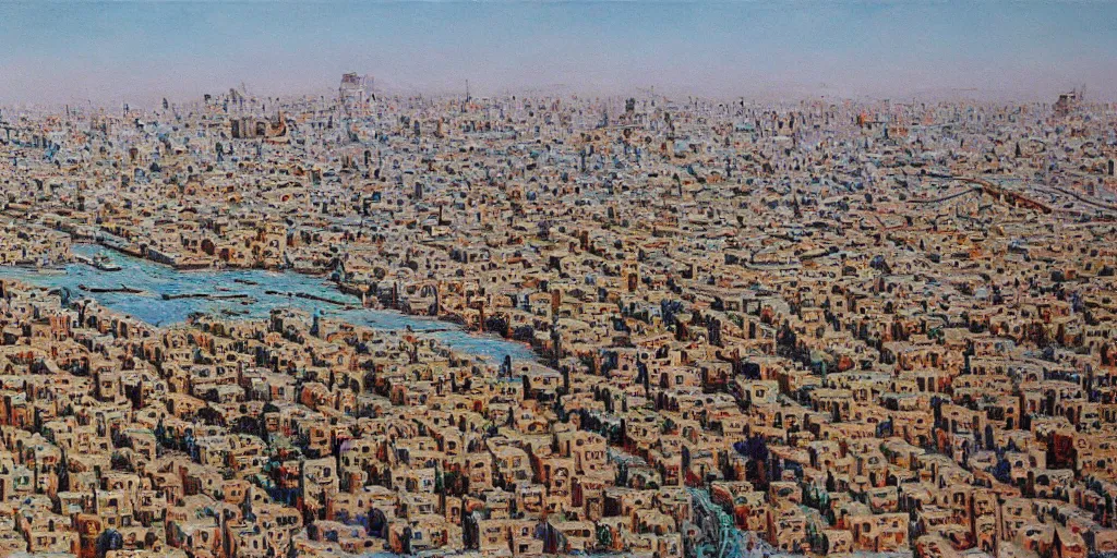 Prompt: very very very beautiful oil painting of Baghdad in the 1990s, 4k detailed, very very well detailed image, 8k