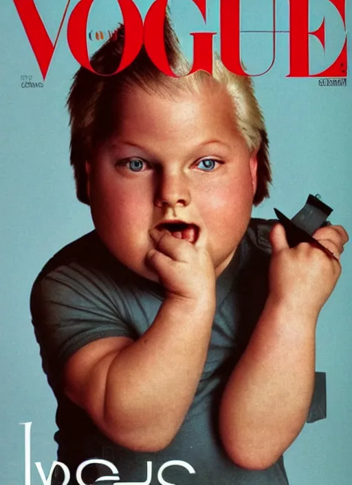 Prompt: Bobby Hill on the cover of Vogue