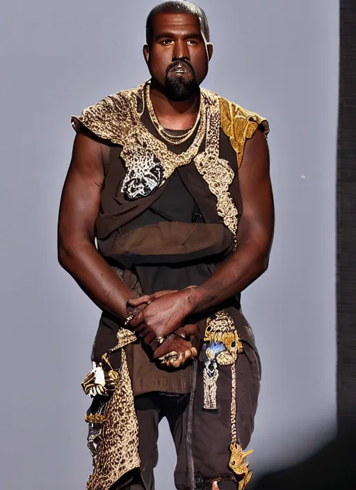 Image similar to Kanye West as the Black Panther