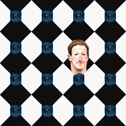 Image similar to seamless looping design of mark zuckerberg's head on striped white and black background