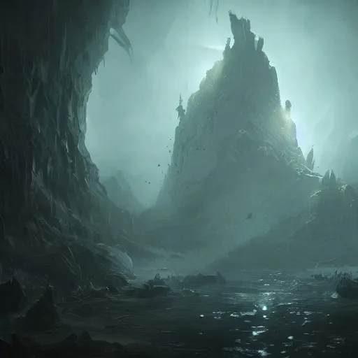 Image similar to the abyss, dynamic lighting, photorealistic dark fantasy concept art, trending on artstation, stunning visuals, creative, cinematic, ultra detailed