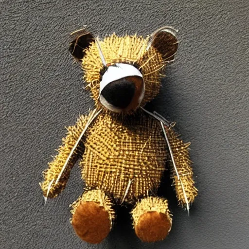 Image similar to teddy bear made from steel needles