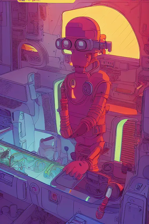 Image similar to fry from futurama by feng zhu and loish and laurie greasley, victo ngai, andreas rocha, john harris radiating a glowing aura global illumination ray tracing hdr