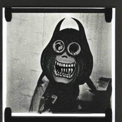 Image similar to a polaroid of the scariest monster ever depicted, 1 9 7 4