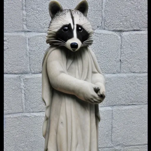 Image similar to Marble statue of a Raccoon