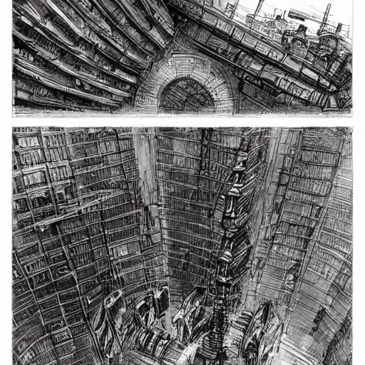 Image similar to stunning concept art for an underground city by kim Jung gi, hyper-detailed, professional illustration