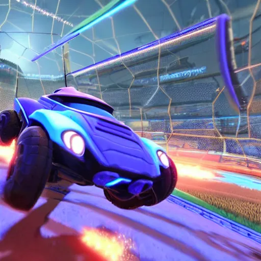 Image similar to a tank in rocket league, high resolution, high details, teaser trailer footage