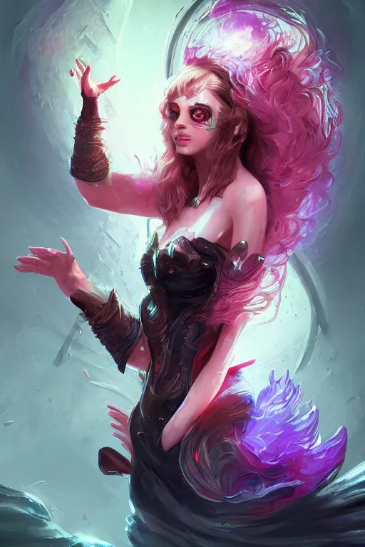 Prompt: A Beautiful Blackhole Sorceress, digital art, fantasy, magic, trending on artstation, ultra detailed, professional illustration by David Romero, ArtGerm, WLOP