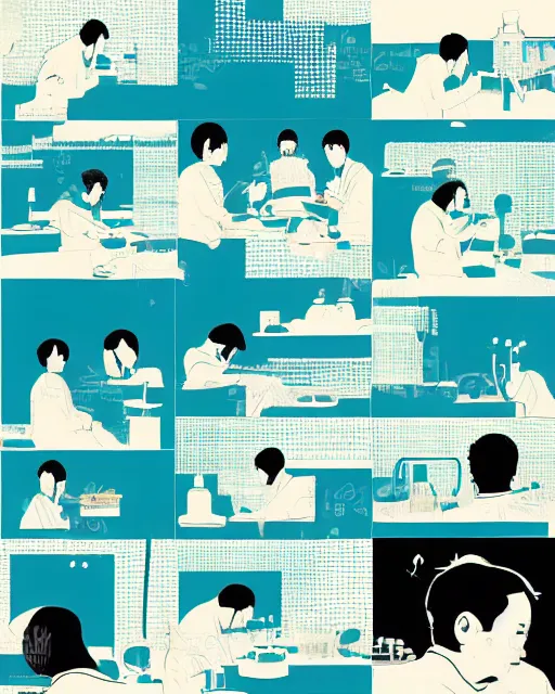 Image similar to science lab. clean cel shaded vector art. minimalist illustration art by tatsuro kiuchi and victo ngai