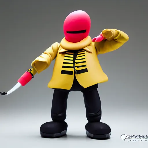 Image similar to korosensei from ansatsu kyoushitsu, actionfigure, product shoot, studio lighting