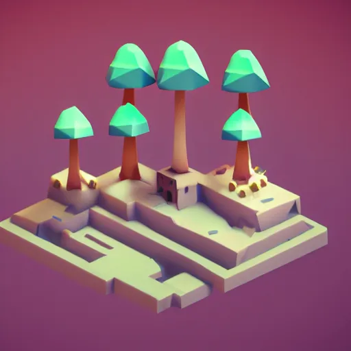 Image similar to a cute little matte low poly isometric mushroom, lat lighting, soft shadows, trending on artstation, 3d render, monument valley, fez video game,