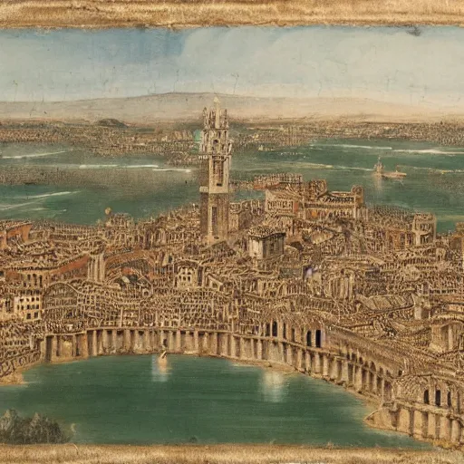 Prompt: A detailed matte painting of Ravenna in the 17th century, trending on artstation