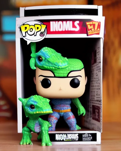 Image similar to A Luchasaurus Funko Pop. Photographic, photography