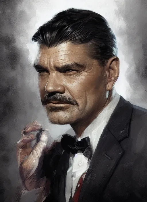 Image similar to Portrait of Clark Gable, marvel comics, dark, intricate, highly detailed, smooth, artstation, digital illustration by Ruan Jia and Mandy Jurgens and Artgerm and Wayne Barlowe and Greg Rutkowski and Frank Frazetta