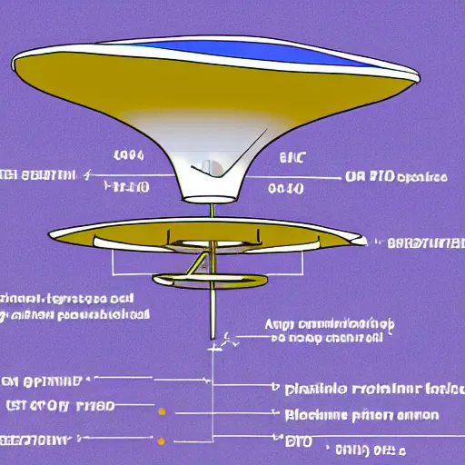 Image similar to A detailed schematic of a UFO propulsion system