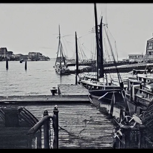 Image similar to vintage photo landscape of portland maine, intricate, Close-up shot, low angle shot, trending on artstation