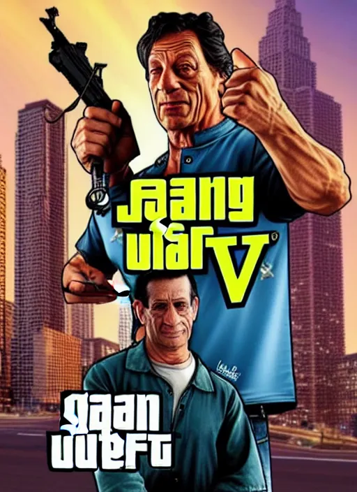 Prompt: jim varney as gta 5 cover art