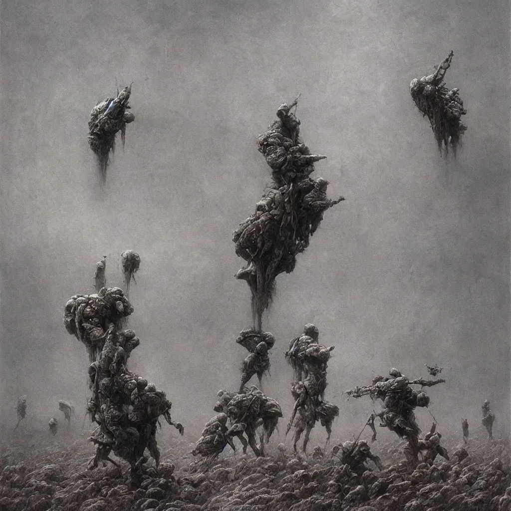 Image similar to war, zdislaw beksinski