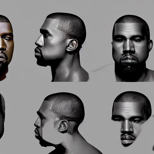 Prompt: a photo of kanye west looking into a shattered mirror with different versions of him splitting in the mirror, 8 k concept art, first person, 3 d, detailed faces, melancholy, calm, nostalgic