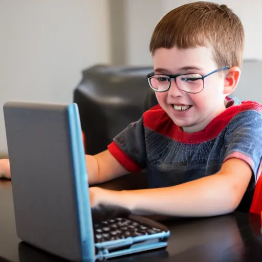 Image similar to a kid using a talking computer