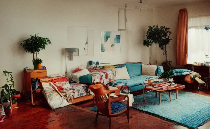 Prompt: a very 60's hippy style apartment, 35mm,Epic,cinematic