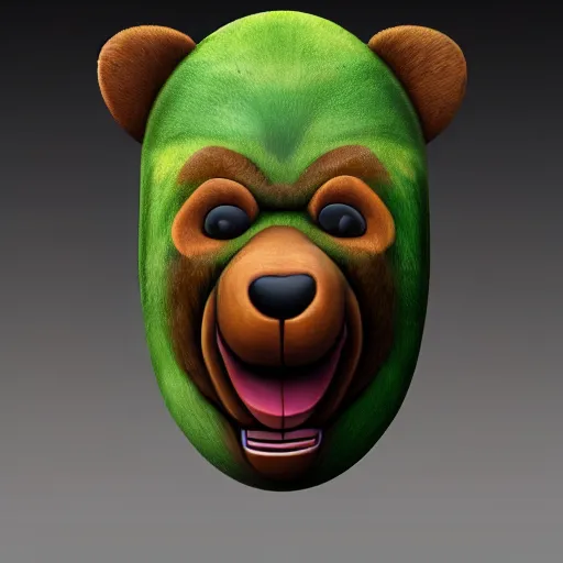 Prompt: photorealistic oni mask of yogi bear