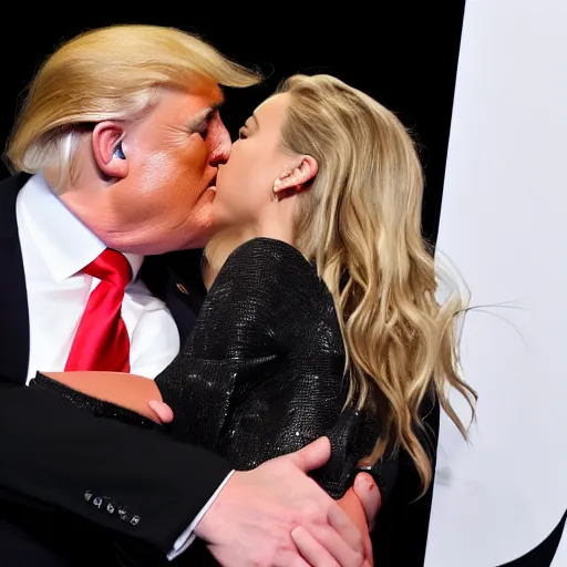 Prompt: amber heard kissing donald trump