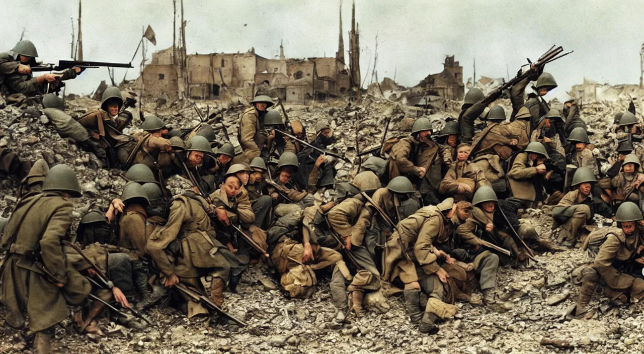 Image similar to first-world-war,colorised,photograph