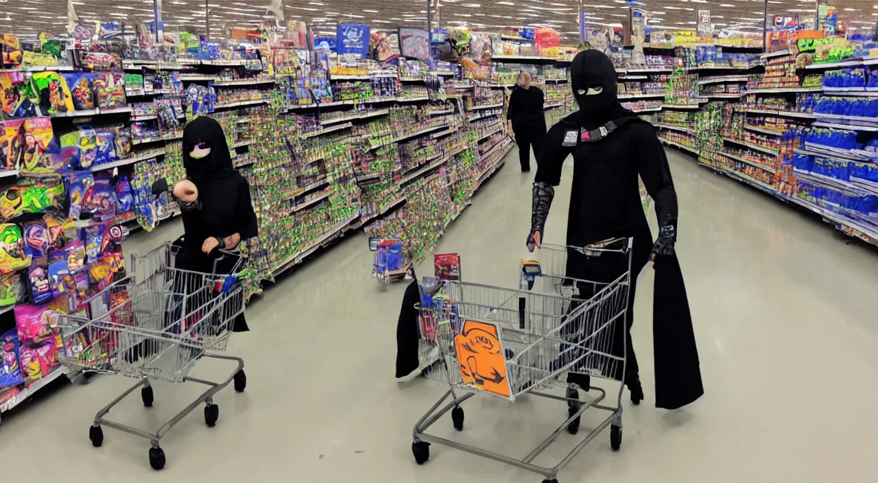 Image similar to cyborg ninja in walmart