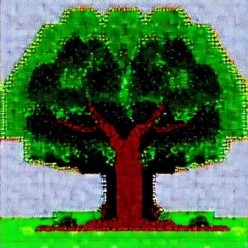 Image similar to giant tree ,pixel art