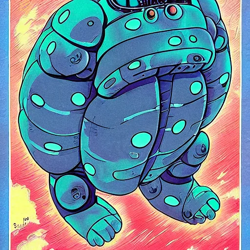 Image similar to the alien cosmic tardigrade that awaits you at the end of all of space and time, by studio ghibli