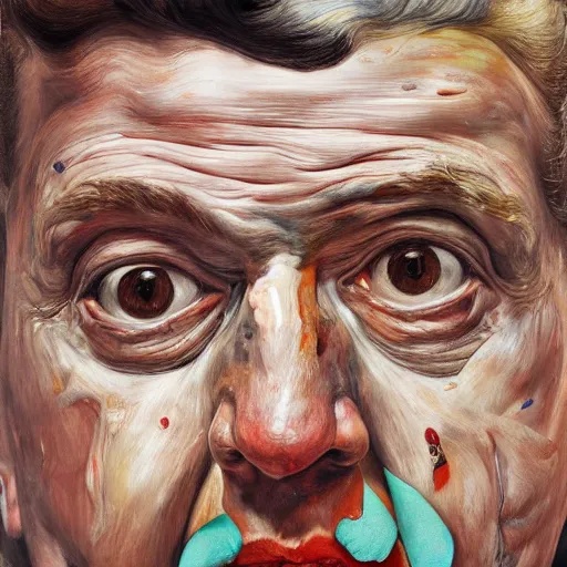 Prompt: high quality high detail painting by lucian freud and jenny saville, hd, mutation, turquoise