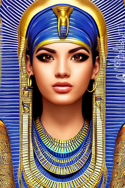 Prompt: a highly detailed beautiful portrait of a egyptian god with facial expression : enthusiastic in the style of artgerm.