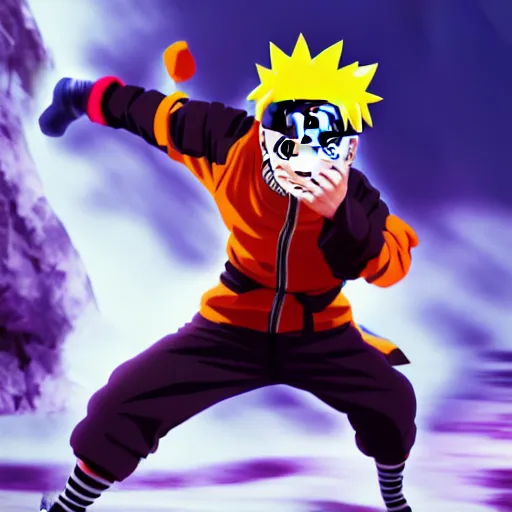 Image similar to a screenshot of naruto in fighting pose, portrait, fantasy, beautiful face, vivid colors, elegant, concept art, sharp focus, digital art, hyper - realistic, 4 k, unreal engine, highly detailed, hd, dramatic lighting by brom, trending on artstation,