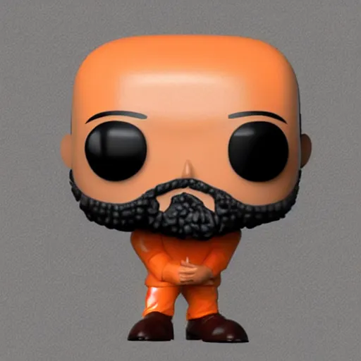 Image similar to funko pop bald man with an orange beard