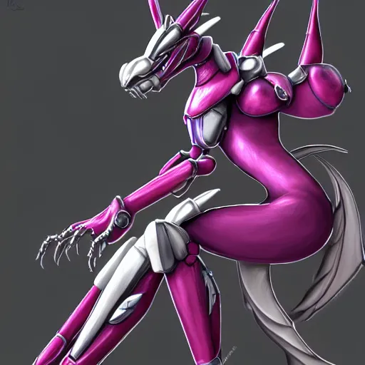 Image similar to very close up foot pov shot, detailed foot shot, paw art, hyperdetailed elegant beautiful stunning hot anthropomorphic mecha female dragon, sharp silver armor fuchsia skin, laying down showing quality mecha dragon feet at camera, furry paw, anthro paw, dragon paw, claws, sleek legs, warframe fanart, furaffinity, deviantart, ekasportal