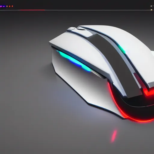 Image similar to futuristic computer mouse, product design, sci-fi, studio lighting, unreal engine 5, product concept