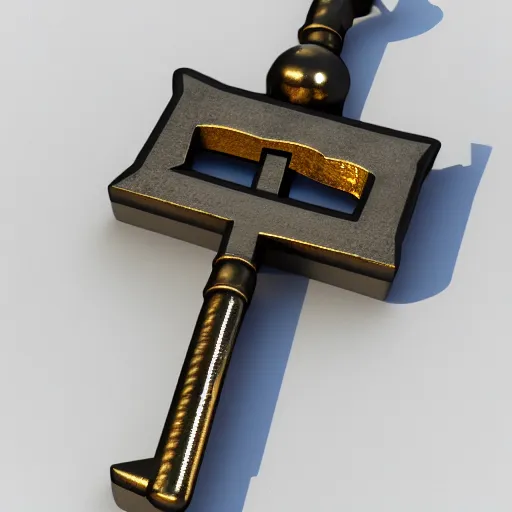 Prompt: a 3d game item of the metal key, icon, vray 4k render, on the white background, rpg game inventory item