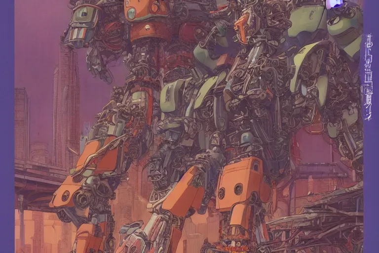 Image similar to most blues, evangelionic illustration, gigantic girl head, a lot of exotic vegetation, trees, tremendous mecha robot, flowers, oldschool vintage sci - fi flat surreal design, super - detailed, oil painting by moebius and satoshi kon, hd, 4 k, high quality