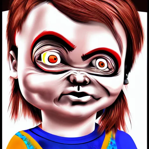 Prompt: son of Chucky, digital art, illustration