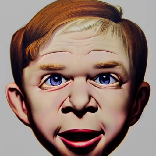 Prompt: alfred e neuman photorealistic portrait