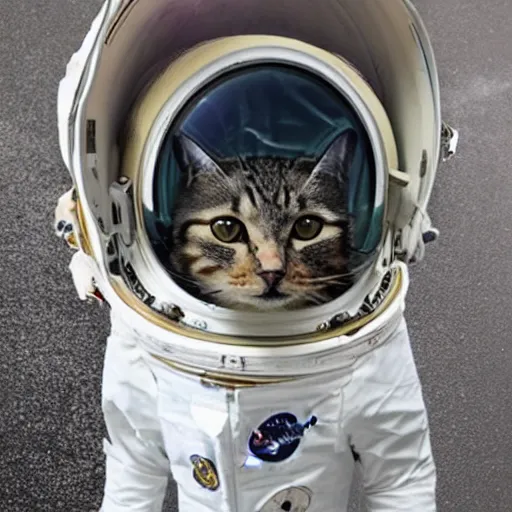 Image similar to cat in a astronaut suit