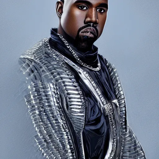 Prompt: Kanye West dressed in diamond armor, by Stanley Artgerm Lau, WLOP, Rossdraws, James Jean, Andrei Riabovitchev, Marc Simonetti, Yoshitaka Amano, ArtStation, CGSociety,