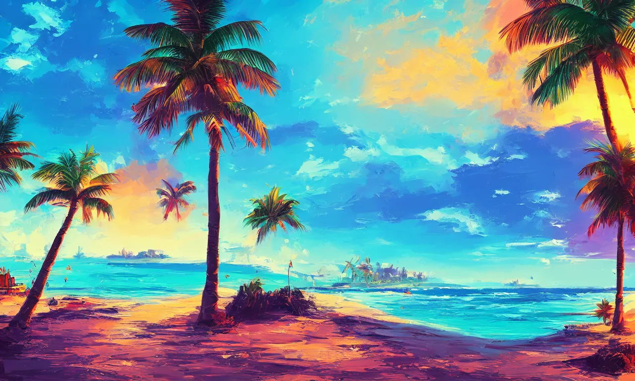 Image similar to paradise beach by alena aenami artworks in 4 k