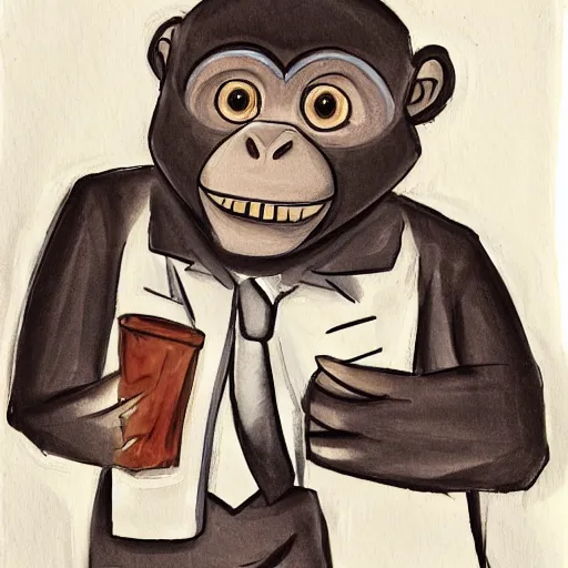 Image similar to Monkey in a suit