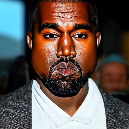 Prompt: kanye west close up photo in aruba
